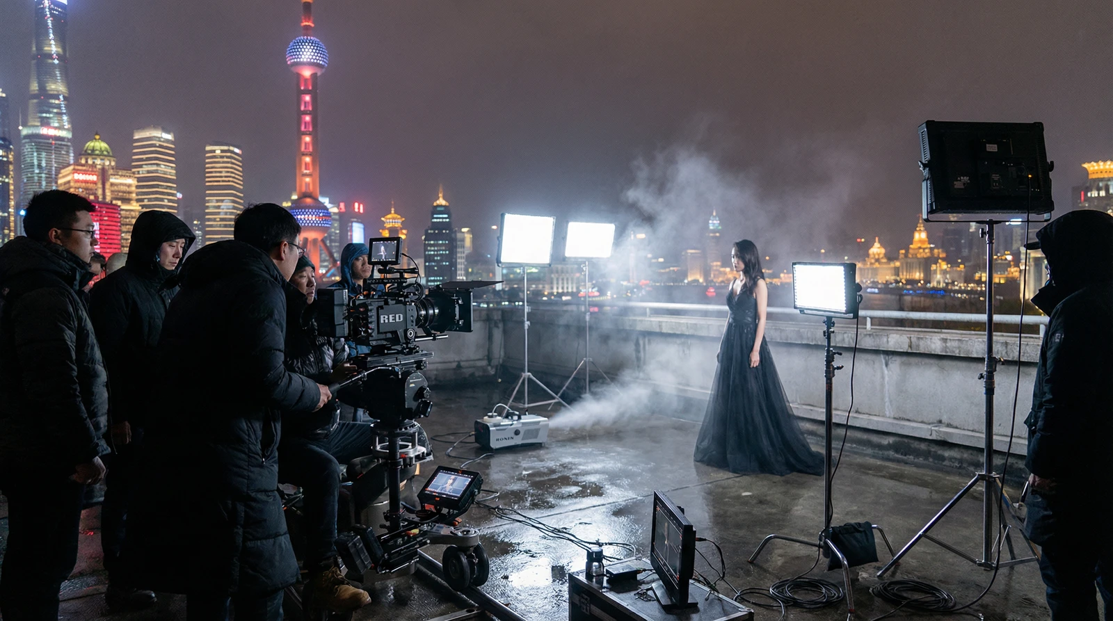 香蕉社区上海外滩夜景拍摄现场实况